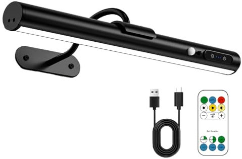 bravzurg Applique da parete senza fili con Sensore di Movimento, Luce specchio bagno ricaricabile con telecomando e calamita,lampada LED parete per fotografica, muro, interno,wireless wall light