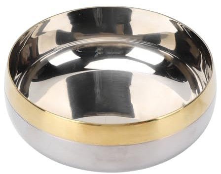 BAOFUYA Hammered Metal Salad Bowl,Large Bowls for Serving Fruits Decorative Gold Bowl SUS304 Mixing Bowls Nesting Snacks for Kitchen Mixing Cooking Baking Prepping