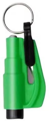 Lot de 2 - Brise-vitre coupe-ceinture vert, outil de secours de sécurité, brise vitre porte clés