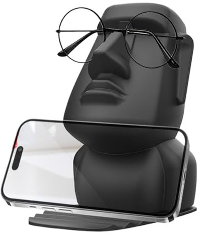 Vuggdt Kreativer Steinmann-Brillenhalter | Brillengesicht-Display-Ständer | Lustiger Desktop-Handyhalter | Osterinsel-Statue Brillenhalter für Bücherregal Raumdekoration