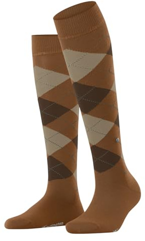 Burlington Damen Kniestrümpfe Marylebone W Kh Wolle lang gemustert 1 Paar, Braun Caramel 5582, 36-41