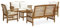 Utiny 5-TLG. Garten-Lounge-Set Gartenset Sitzmöbel Sitzgruppe Gartenbank Beistelltisch Gartengarnitur mit Auflagen Massivholz Akazie Weiß Type 1