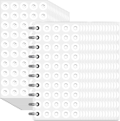 2500 Pcs Heavy Duty Hole Reinforcement Stickers - 1/4 Diameter Binder Hole Protectors, Self-Adhesive Paper Hole Reinforcements for 3-Ring Binders, Notebooks, & Punched Pages (Semi-Transparent)