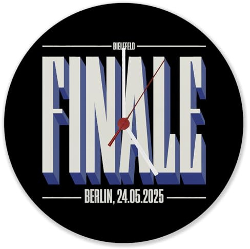speecheese Finale 2025 Bielefeld Wanduhr aus Alu für das Pokalfinale in Berlin Sportliches Highlight für Fußballfans mit lustigem Spruch
