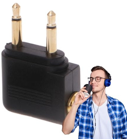 Qkbuza Airline Headphone Adapter - Portable Headphone Plug Adapter | Lightweight Sturdy Aviation Headsets & Intercoms, Earbuds & Accessories For Business Trips, Travel, Daily Commuting