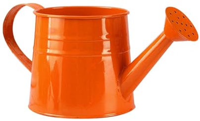 Garten Gießkanne Giesskanne aus Metall 25x12 cm Zimmerpflanzen Blumengießkanne Wasserkannen mit Abnehmbarer Brause Gartengießkanne Gartenwerkzeug Pflanzengießkanne für Innen und Außen (Orange)