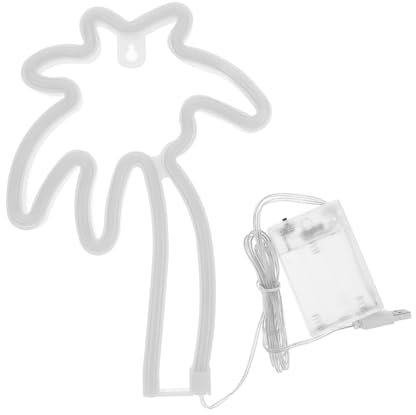 LIFKICH Lampe Palmier LED Décoration Lumineuse Lampe d'Ambiance Motif Palmier Veilleuse pour Fêtes 1 Pièce