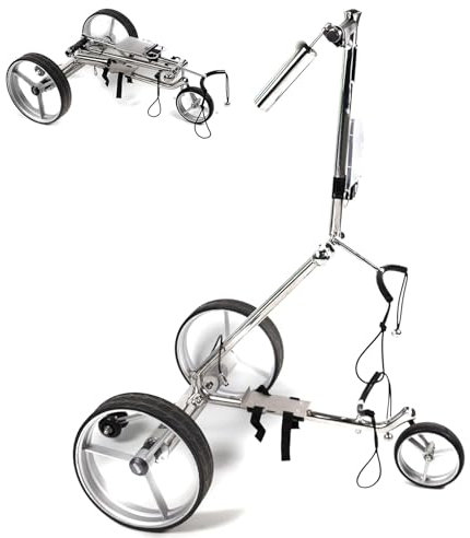 ZenSeFarin Elektrischer 3-Rad-G-Olf-Schiebewagen – Leicht, Zusammenklappbar Und Kann in Den Kofferraum des Autos Gelegt Werden, Tragkraft 30 Kg, G-Olf-Schiebe-/Ziehwagen Mit 1-9-Gang-Einstellung