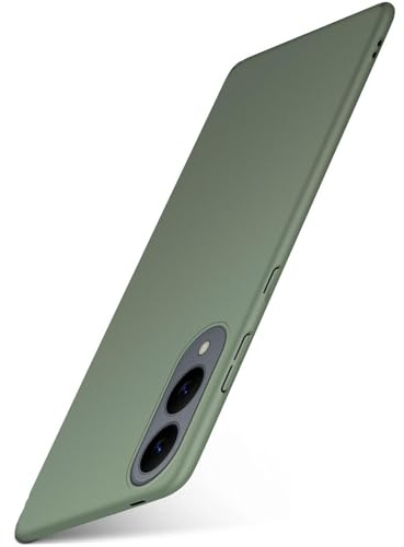moex für Samsung Galaxy S25 Edge Hülle Ultra Dünn, Schutzhülle mit erhöhtem Kameraschutz, Slim Cover Hardcase Backcover, Dünnste Handyhülle Minimalistisch Alpha Case, Matt Oliv