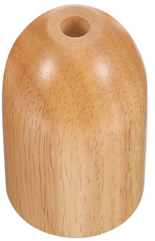 ANDRESLAD Douille de Lampe E27 en Bois Massif Support de Plafond et Applique Murale Embout Décoratif Rond Naturel Compatible Abat-Jour Accessoire Luminaire Vintage pour Éclairage