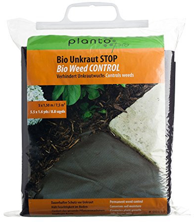 planto PRO BIO UNKRAUT-STOPP Unkrautvlies Mulchvlies Unkrautfolie Premium Gartenvlies extrem reißfest, wasserdurchlässig hohe UV-Stabilisierung extra starkes umweltfreundliches Vlies (10er Pack)