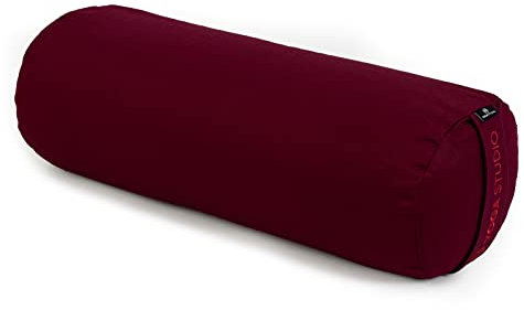 Yoga Studio Cojín de yoga | Relleno de cáscaras de trigo sarraceno orgánico de la UE | (certificado GOTS) | Funda exterior de algodón orgánico extraíble y lavable | Ideal para yoga, meditación