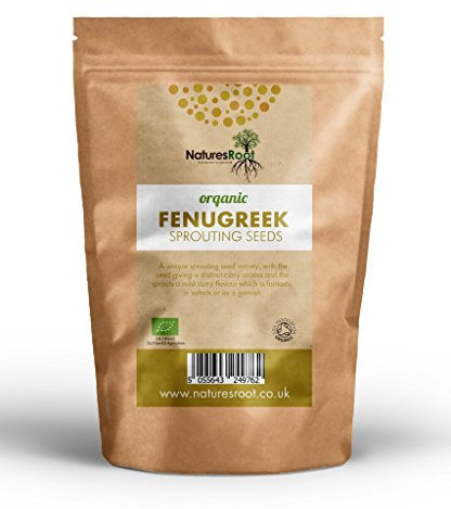 Natures Root Organic Fenugreek Sprouting Seeds 500g - Superfood | Non GMO | Microgreen Sprouts | Garden Planting | Vegetable Gardening