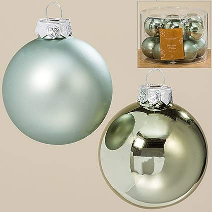 Weihnachtskugeln 12 TLG. Set hellgrün I Christbaumschmuck I Tannenbaumschmuck I Weihnachtsdeko I Baumschmuck I Weihnachten I Glas