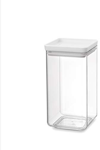 Brabantia - Bocal carré 1.6L - Couvercle Gris Clair
