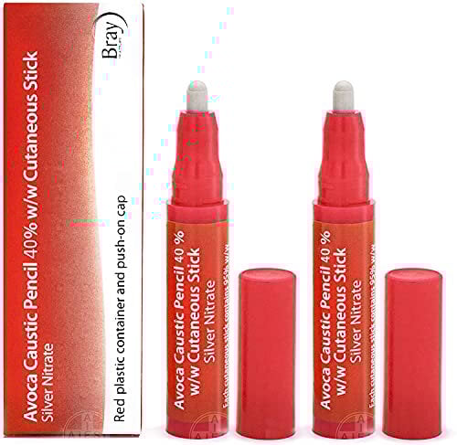 AVOCA 40% Silbernitrat Ätzstift zum Entfernen von Warzen Lauch und Textilien (Packung mit 2 Stück)