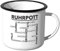 JUNIWORDS Emaille-Tasse, Ruhrpott Wörter, Schwarzer Tassenrand