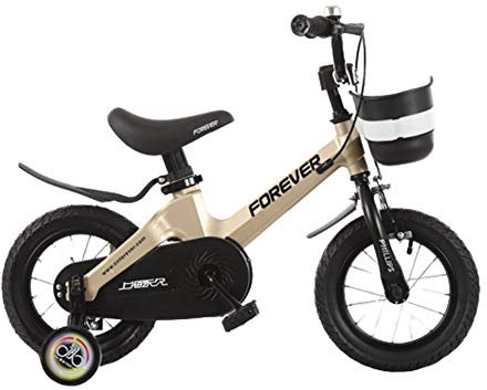 Bikes Kinderfahrrad AGYH Kinderfahrrad, Sitz Lenker Höhenverstellbar, 4 Farben (12 Zoll, 14 Zoll, 16 Zoll), Geeignet for Kinder Im Freien Zu Spielen (Color : Gold, Size : 88x80cm)