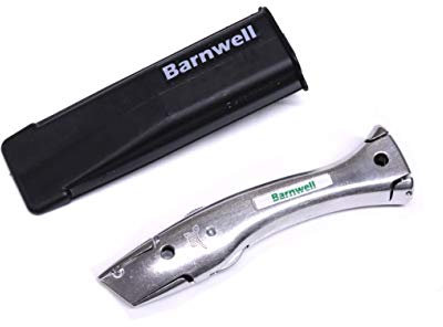 Barnwell Silver Dolphin Delphin Carpet Fitters Work Trimming Fixed Knife and Holster NO Blades