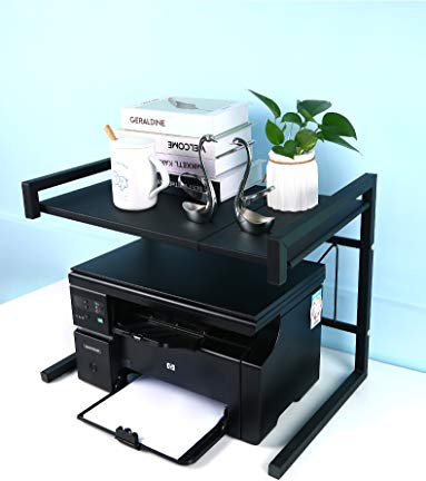 Luchs – Druckerhalter Ständer Druckerständer Halterung aus Metall Organizer Schreibtisch-Regal für Drucker, ideal für Büro und Zuhause geeignet, in der Breite ausziehbar (Klassik)