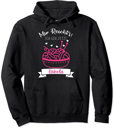 Häkeln Stricken Spruch Wolle Nadel Damen Frauen Pullover Hoodie