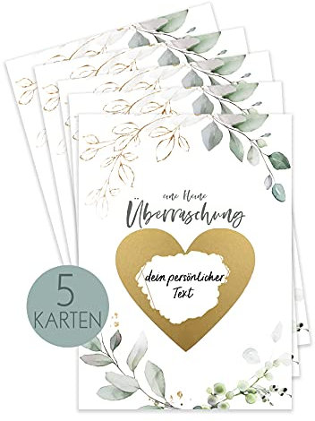 HIMMEL.HERZ.PAPIER Rubbellose selber machen I Trauzeugin fragen I Willst du meine Trauzeugin sein Geschenk I Trauzeugin Geschenk I Rubbelkarte Valentinstag - Zum Beschriften - 5er Set GrünGold