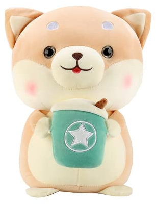 Waslary Shiba Inu Plüschtier Hund Kuscheltier 23cm, Kawaii Plushie für Kinder Freunde Weihnachten Karneval Geburtstag (Gelb)