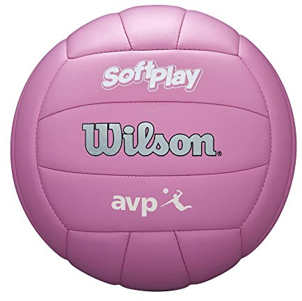 WILSON AVP Soft Play Volleyball, offizielle Größe, Rosa, 18-Panel, maschinell genähte Konstruktion, Butylkautschuk-Blase