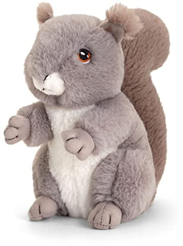 tachi Kuscheltier Eichhörnchen grau, Stofftier Nager 18 cm, Plüschtier Eichkätzchen sitzend