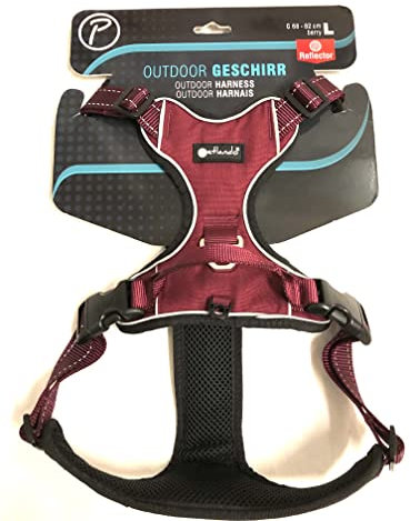 Petlando Mesh Outdoor-Geschirr Berry mit Reflektorstreifen L Brustumfang 68-82 cm