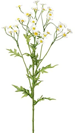 creativ home Kunstblume Kamille ca. 60 cm, Korbblütler, Heilpflanze, Kamillenzweig, weiß.