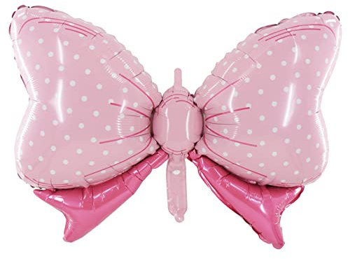 Folienballon mit rosa Schleife, 80 cm