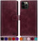SUANPOT Flip Wallet Case for iPhone 12 Pro Max 6.7 Inch, Faux Leather, RFID Blocking, Wine Red