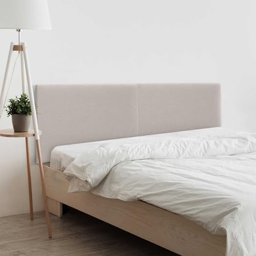 DHOME Plain Natural Linen Headboard gepolstertes Bett Kopfteil Modernes Schlafzimmer TOP Trending (Beige, 180cm Dual (Betten 180/190))