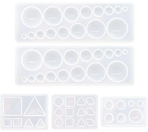Yayatty 5 Pz Moldes de Silicona Epoxi Cabujón Gema Moldes Silicona Resina para Hacer Joyerias, Moldes de Silicona para Manualidades para La Fabricación de Joyas de Collares Colgantes de Aretes
