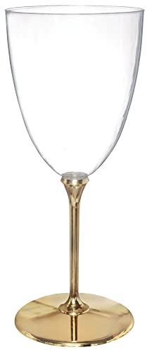 Amscan 350595 Wine Goblet-7 oz. | 32 cm | Gold | 20 Pcs
