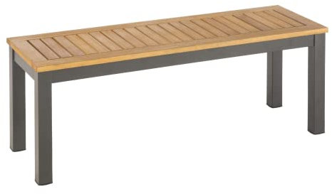 NATERIAL - Sitzbank ORIS - Gartenbank 2-Sitzer - Balkonbank - 129.5x45x43 cm - Aluminium - Eukalyptus FSC - Holzbank - Balkonmöbel