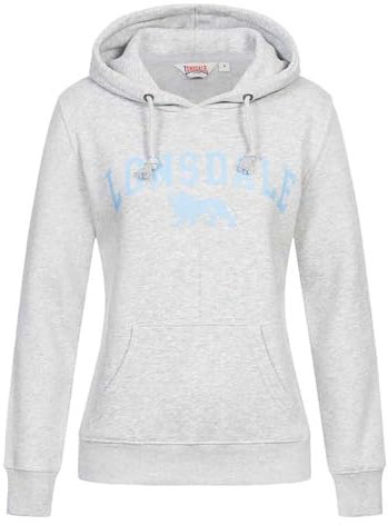 Lonsdale Frauen Kapuzensweatshirt BALNACOIL Marl Grey Light/Pastel Blue XXL
