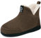 GURGER Hausstiefel Herren Plüsch Gefüttert Damen Hüttenschuhe Filz Warm Winter Hausschuhe Hohe Hüttenstiefel Filzpantoffeln Slipper Boot, Größe 40 41 Braun