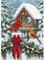 QENSPE 5D Diamond Painting Weihnachten Winter Diamant Painting Bilder Roter Vogel Diamond Art Erwachsene Full DIY Diamant Kunst Malerei Stickerei Set Kreuzstich Bilder Home Wand Dekor 30x40cm