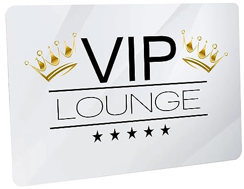 Crealuxe Fussmatte - VIP Lounge Silber - 60 x 40 cm, Bedruckt Türmatte Innenmatte Schmutzmatte lustige Motivfussmatte (VIP Lounge Silber ohne Name)
