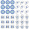 CREATCABIN 36Pcs Blue Evil Eye Rhinestone Iron on Decal Bling Lotus Hamsa Hand Iron on Transfers Patches Decals Hot fix Appliques Heat Transfer Glitter for T-Shirt Bags Clothes Letters Hats 3.9Inch