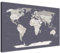 LANA KK Weltkarte-Pinnwand als Leinwandbild, pinne Deine Reisen und Erinnerungen – World Map Hale Navy - Deutsch - Landkarten-Wandbild in dunkelblau, 100 x 70 cm