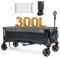 TIMBER RIDGE XXXL Bollerwagen Faltbar 300L 160KG Belastbar mit Netze als Fallschutz Transportwagen mit Bremse Seitentasche Getränkehalter verstellbarem Griff, Gartenwagen Strandwagen für Alle Gelände