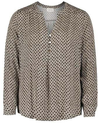 Cartoon Damen Casual-Bluse mit Knöpfen Camel/Black,38