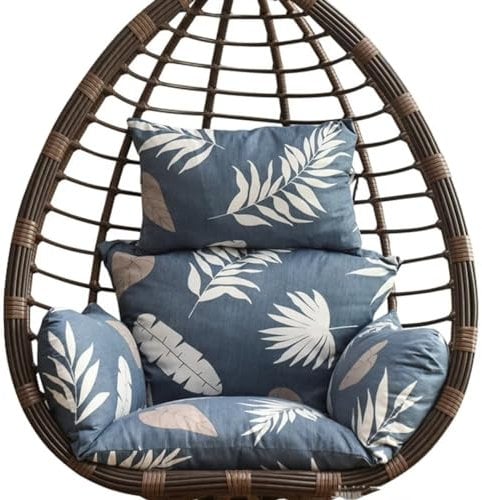 Hanging Basket Chair Cushion, Garden Swing Cushion, Outdoor Egg Chair Cushion Hammock Chair Pads with Head Pillow, Seat Cushion Only, H