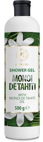 Gel Douche Monoï de Tahiti 500 ml - Gel Douche à l'Huile de Monoï de Tahiti - Soin du Corps - Soin de la Peau - Nettoyant et Hydratant - Parfum Exotique - Nettoyant Corps - Relax - Beauté