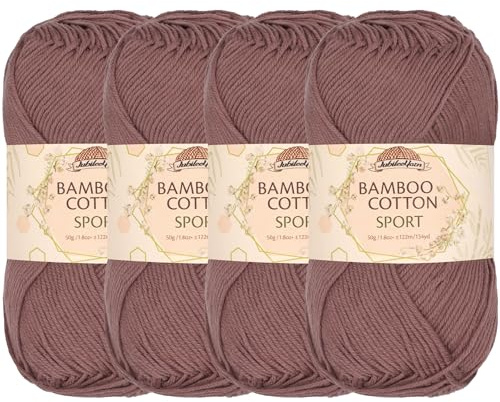 JubileeYarn Bamboo Cotton Sport Yarn - 50g/Skein - Caffé Mocha - 4 Skeins