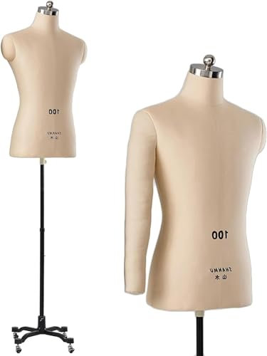 QXGJTLI Weibliche Schneiderpuppe, Schaufensterpuppen-Körperform, vollständig ansteckbarer Schaufensterpuppen-Torso mit Armen, männliche Schneiderpuppe auf Rädern für Schule/Modestudio, weibliche