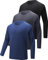 YOIOWVY Men's Long Sleeve T-Shirts 3/5/7 Pack UPF50+UV Sun Protection Breathable Sports Shirts Quick Drying Running Tshirts for Men Tops